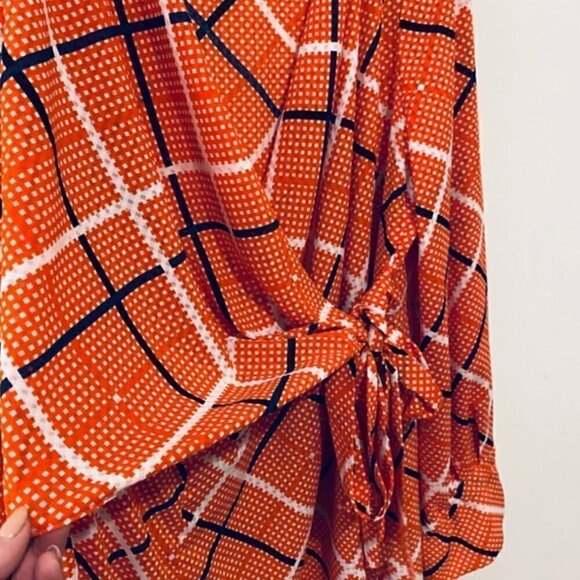 ASOS DESIGN Maxi Dress 0 Wrap Textured Check Sheer Slit Fall Photoshoot Party - Picture 9 of 12